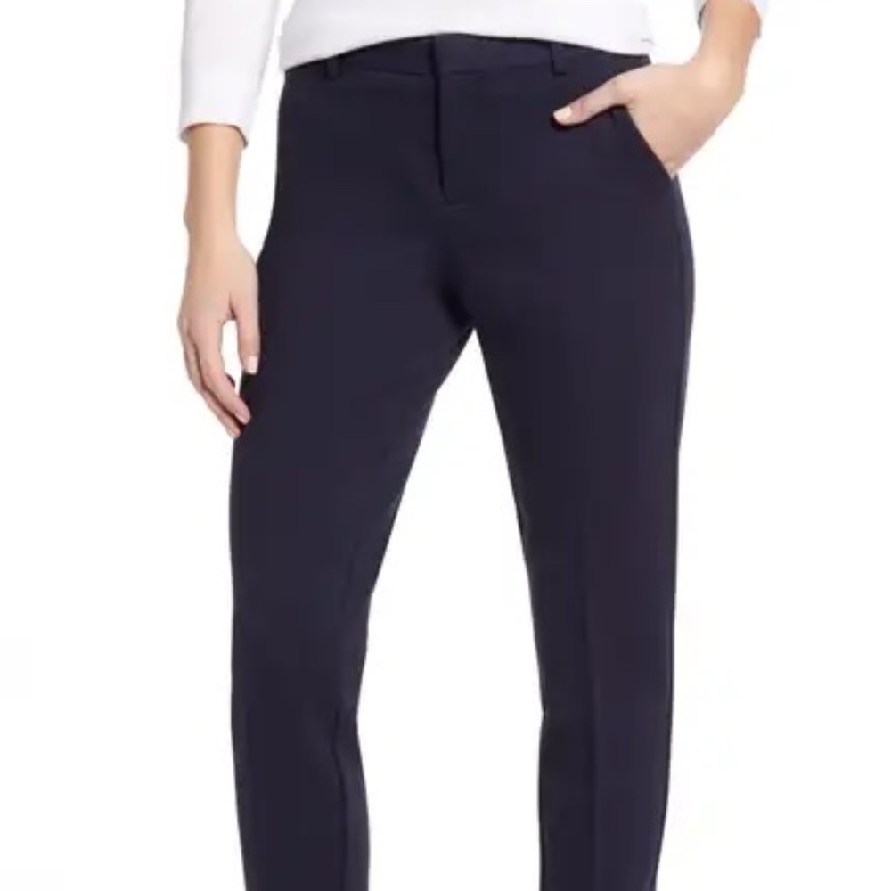 Vince Camuto - Slim Leg Tech Ponte Ankle Pants - Navy Blue